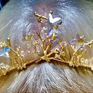 IRIDESCENT CRYSTAL STARFISH TIARA GOLDEN REEF MERMAID CROWN! Accessories | Iridescent Crystal Starfish Tiara Golden Reef  main image 2